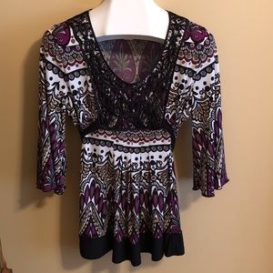 J.T.B. Size L Printed 3/4 Sleeve Tunic